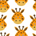 Seamless pattern Cute Giraffe Face  Children Illustration Royalty Free Stock Photo